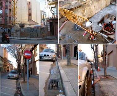 Hauria d'estar prohibit llençar l'aigua. Imatges del delicte a la ctra. Santa Eugènia, 244 FOTOS: EL DIMONI