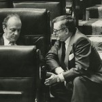 Manuel Fraga i José María Ruiz Gallardón -pare de l'actual ministre Gallardón- en el Congrés dels diputats d'Espanya FOTO: ARXIU WEB