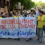 Jordi Vilamitjana -al centre de la imatge- a la manifestació contra les retallades en educació del 9 de maig de 2003 FOTO: ARXIU EL DIMONI