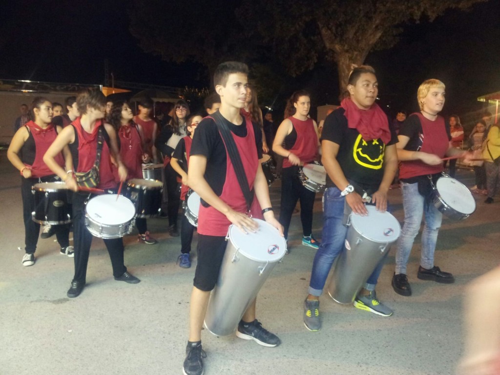 Son Barri són la banda musical de la Colla Gegantera, a la Trobada de Flaçà FOTO: COLLA