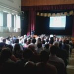Una imatge de l'acte, al teatre de l'Escola Santa Eugènia FOTO: JULI DE CASTRO