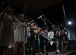 La jove Orquestra Eugenial, a la Festa Major 2017, amb la Coral Àkan FOTO: CARLES PALACIO