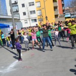 Compartir des d’un coneixement fins a una activitat, aquí cal destacar el mosaic que es va construir o les flashmobs FOTO: JOEL MEDIR i HEREU
