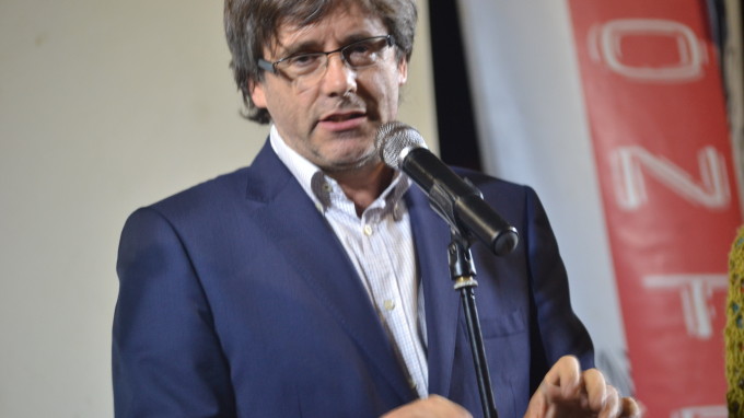 L'excalde de Girona Carles Puigdemont a la darrera Festa Major de Santa Eugènia de Ter FOTO: JOEL MEDIR (11·09·2015)