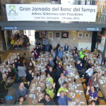 Una imatge del dinar col·lectiu a Can Ninetes, en el marc de la 5a Jornada dels BdT FOTO: JOEL MEDIR i HEREU