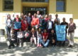 La delegació marroquina, amb la directera de l'Escola Santa Eugènia, a les escales del centre escolar eugenienc FOTO: ECCIT